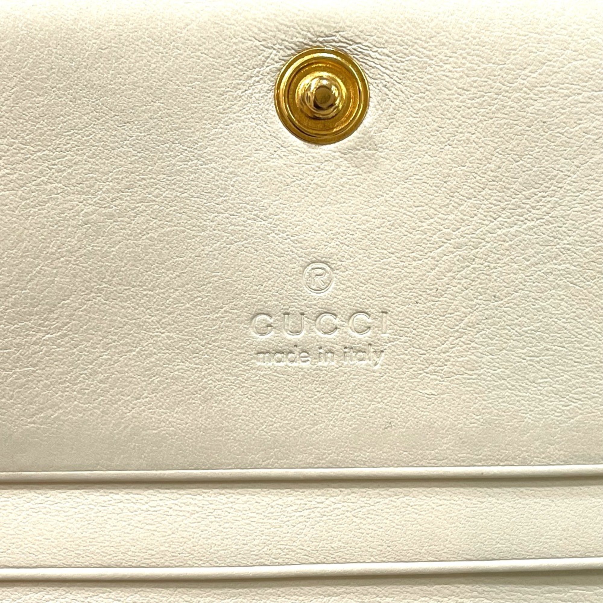 Gucci 523155 GG Marmont Offidia Card Case Folded wallet Gray x White