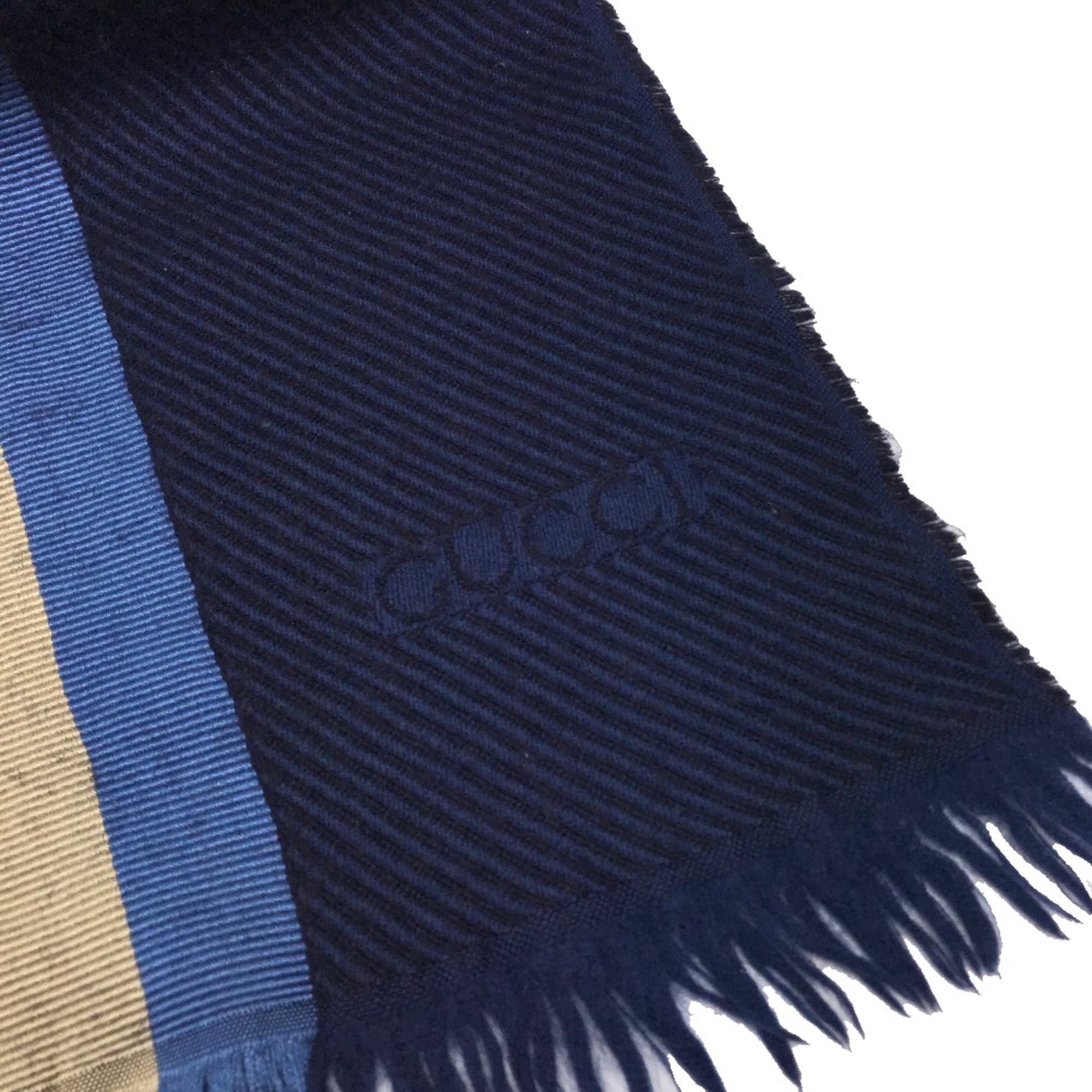 Gucci Men's Women's unisex Stole/Shawl Scarf Navy Navy Based