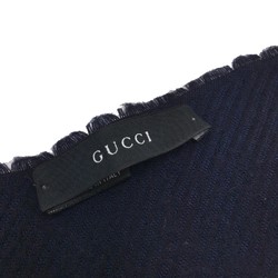 Gucci Men's Women's unisex Stole/Shawl Scarf Navy Navy Based