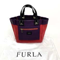 Furla BN77 reversible Bag Shoulder Bag Tote Bag Black Red