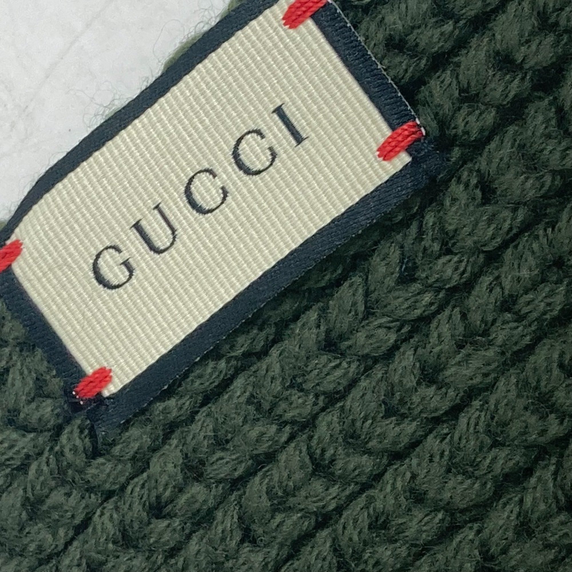 Gucci 527811 Logo GAME Scarf khaki