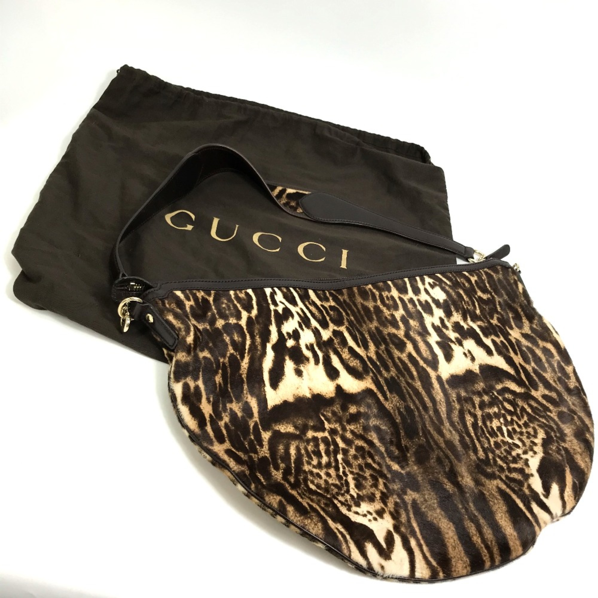 Gucci 243308 Leopard Bag Tote Bag large capacity Shoulder Bag Dark brown