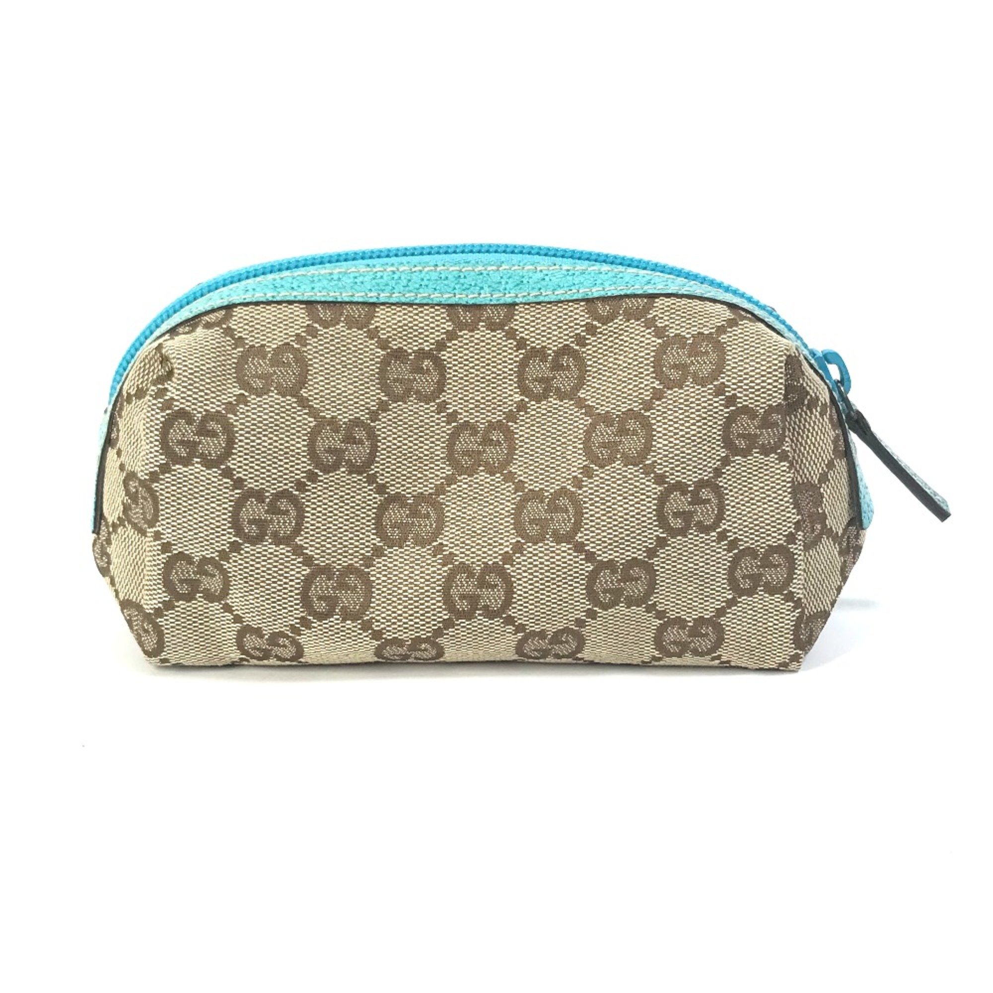 Gucci 29596 GG Cosmetic pouch Small case Cosmetics Pouch Beige x blue