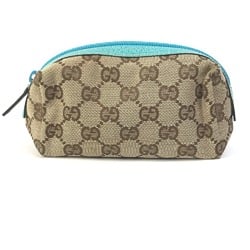 Gucci 29596 GG Cosmetic pouch Small case Cosmetics Pouch Beige x blue