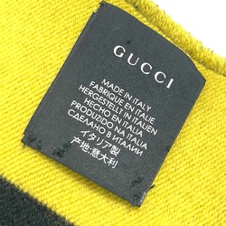 Gucci fringe bicolor stripes Scarf Black x Yellow