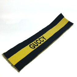 Gucci fringe bicolor stripes Scarf Black x Yellow