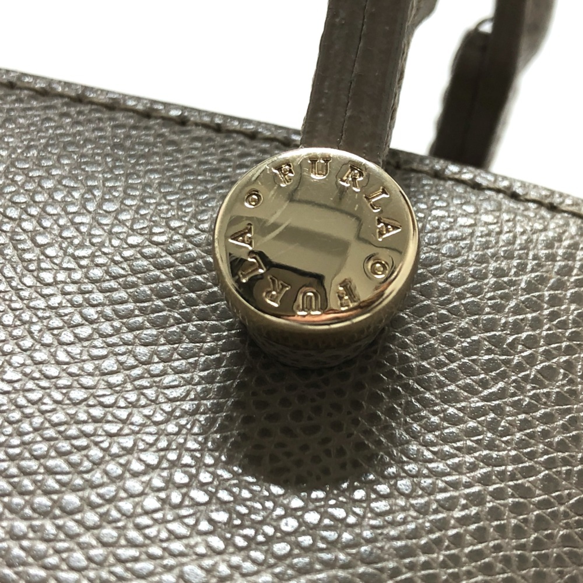 Furla logo 2WAY Hand Bag gray GoldHardware