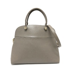 Furla logo 2WAY Hand Bag gray GoldHardware