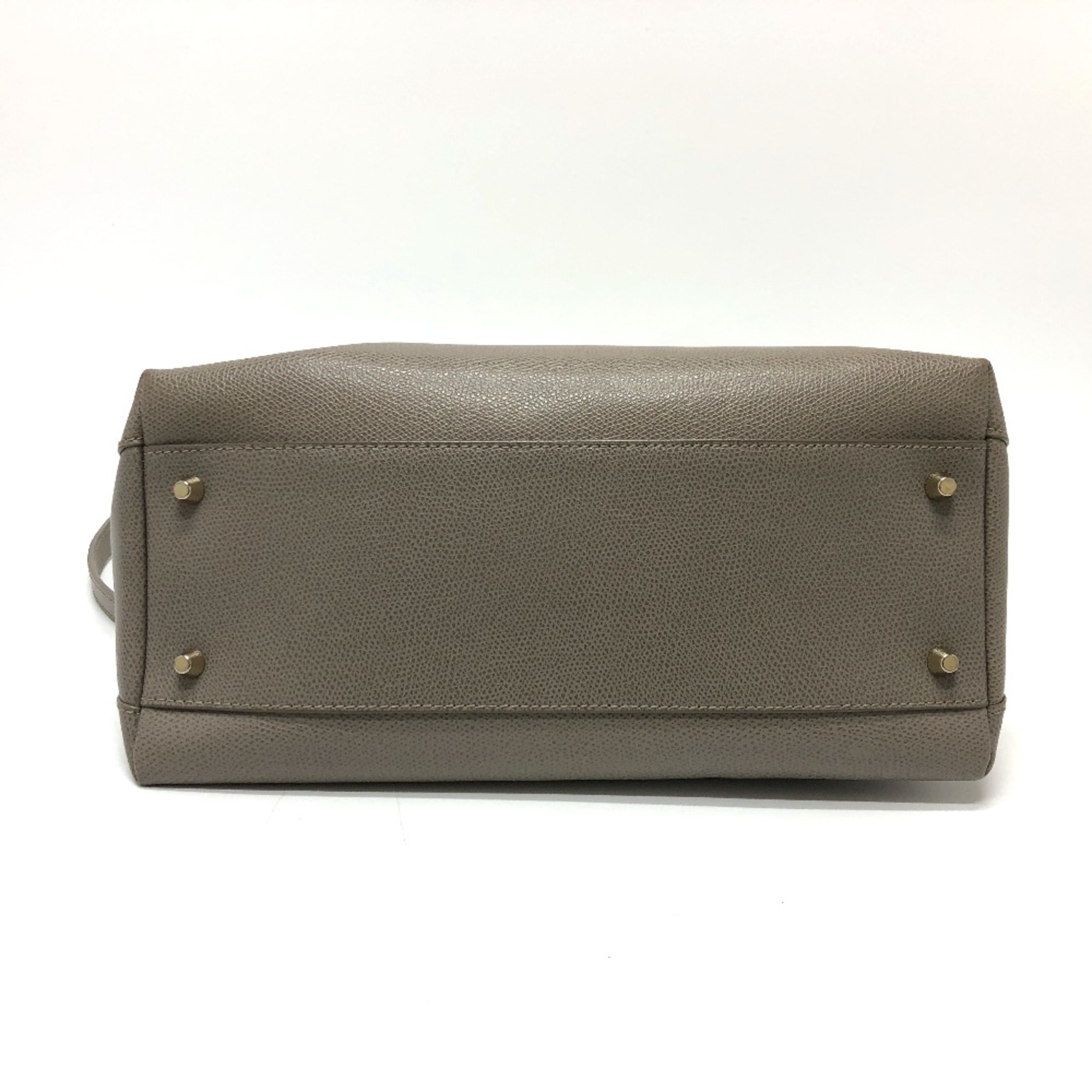 Furla logo 2WAY Hand Bag gray GoldHardware