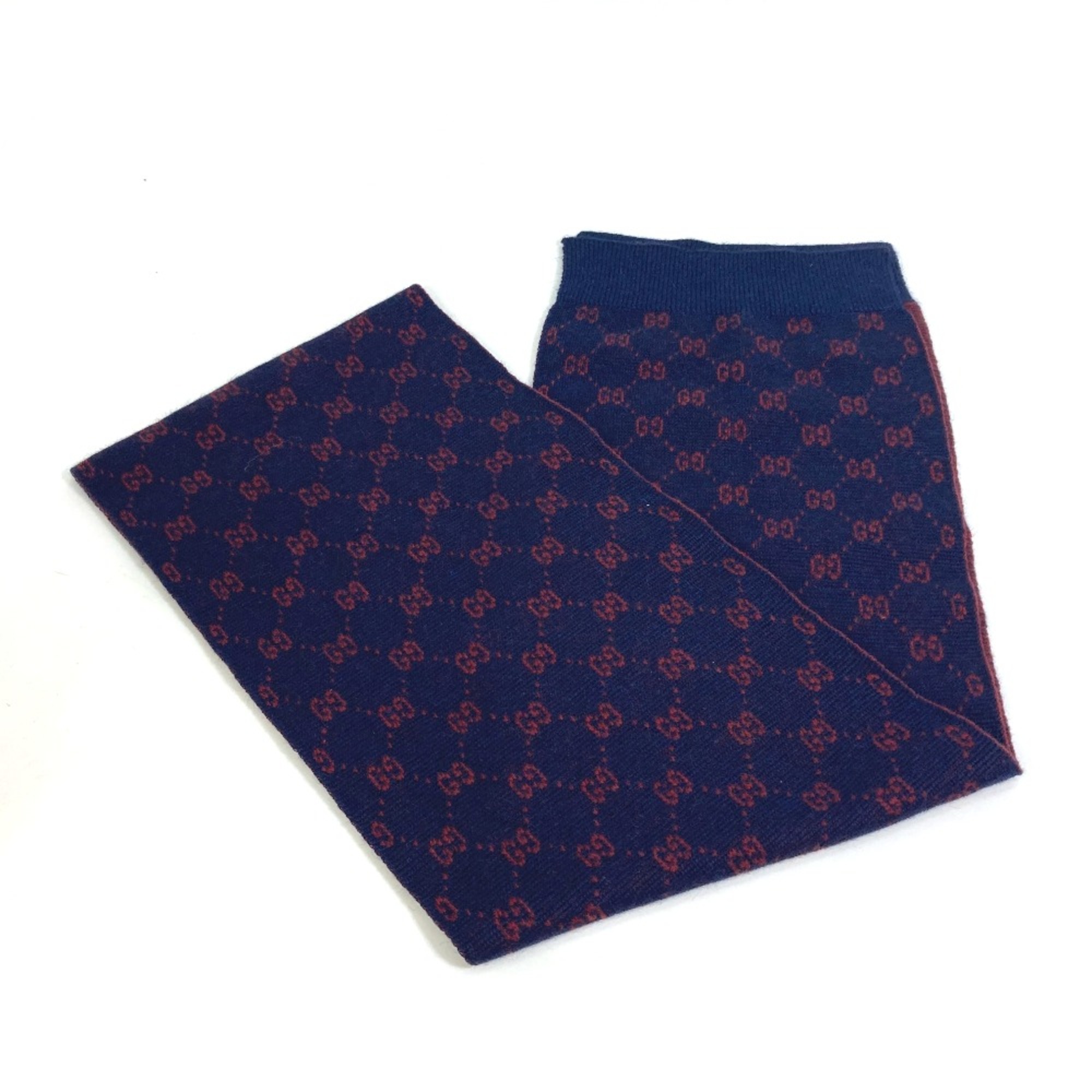 Gucci GG Reversible Scarf Navy Bordeaux Based