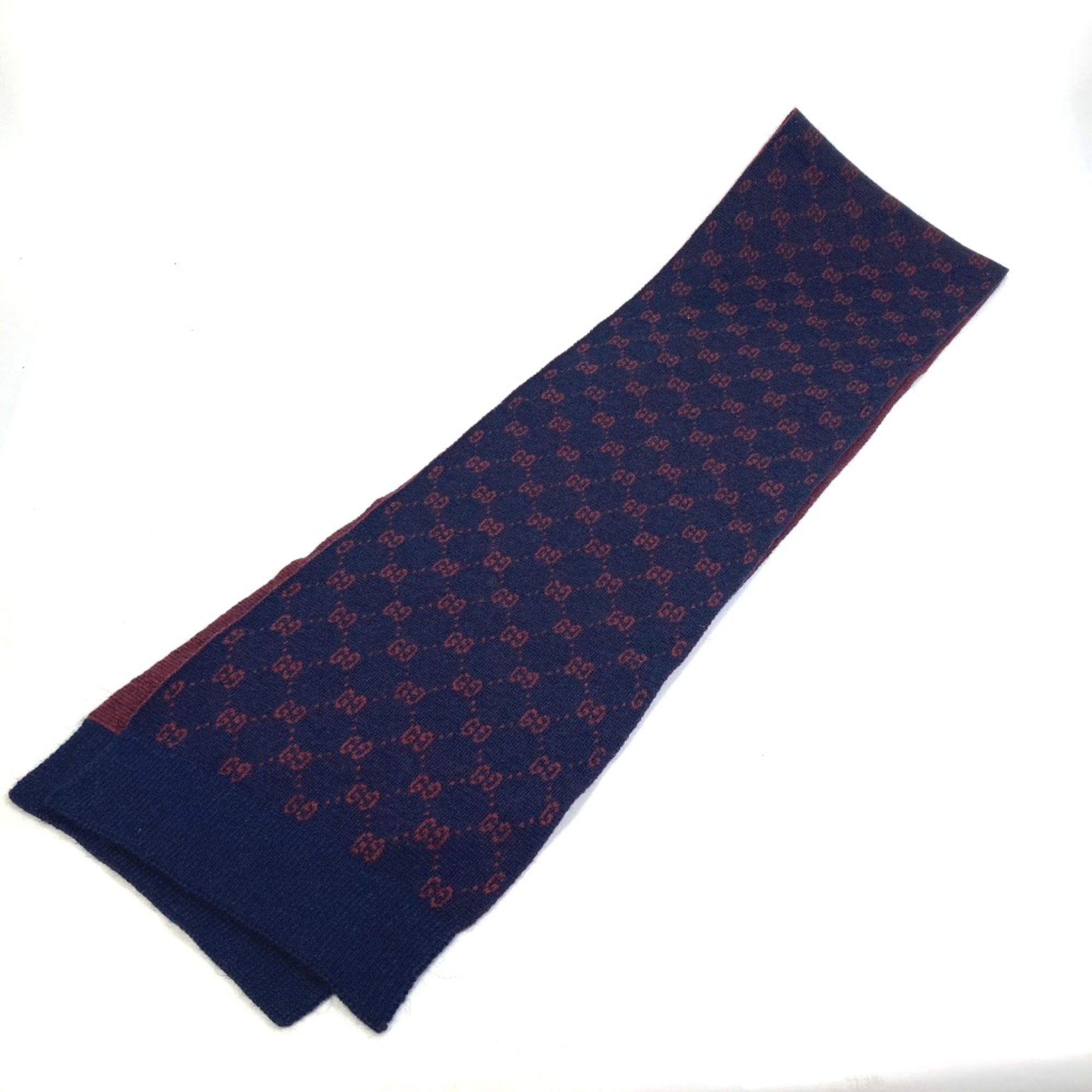 Gucci GG Reversible Scarf Navy Bordeaux Based