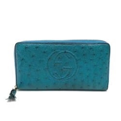 Gucci 308004 With tassel Zip Around Long Wallet blue