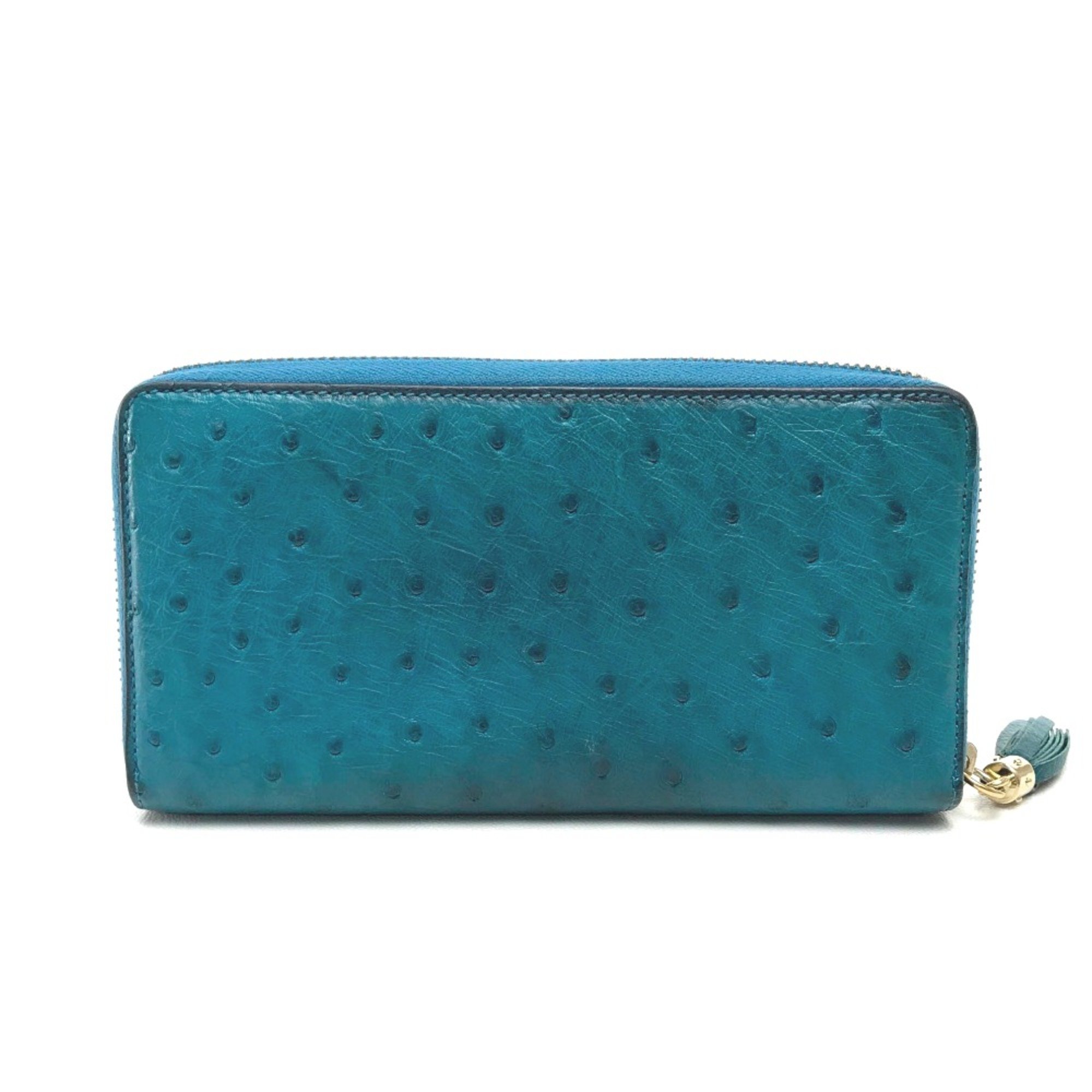 Gucci 308004 With tassel Zip Around Long Wallet blue