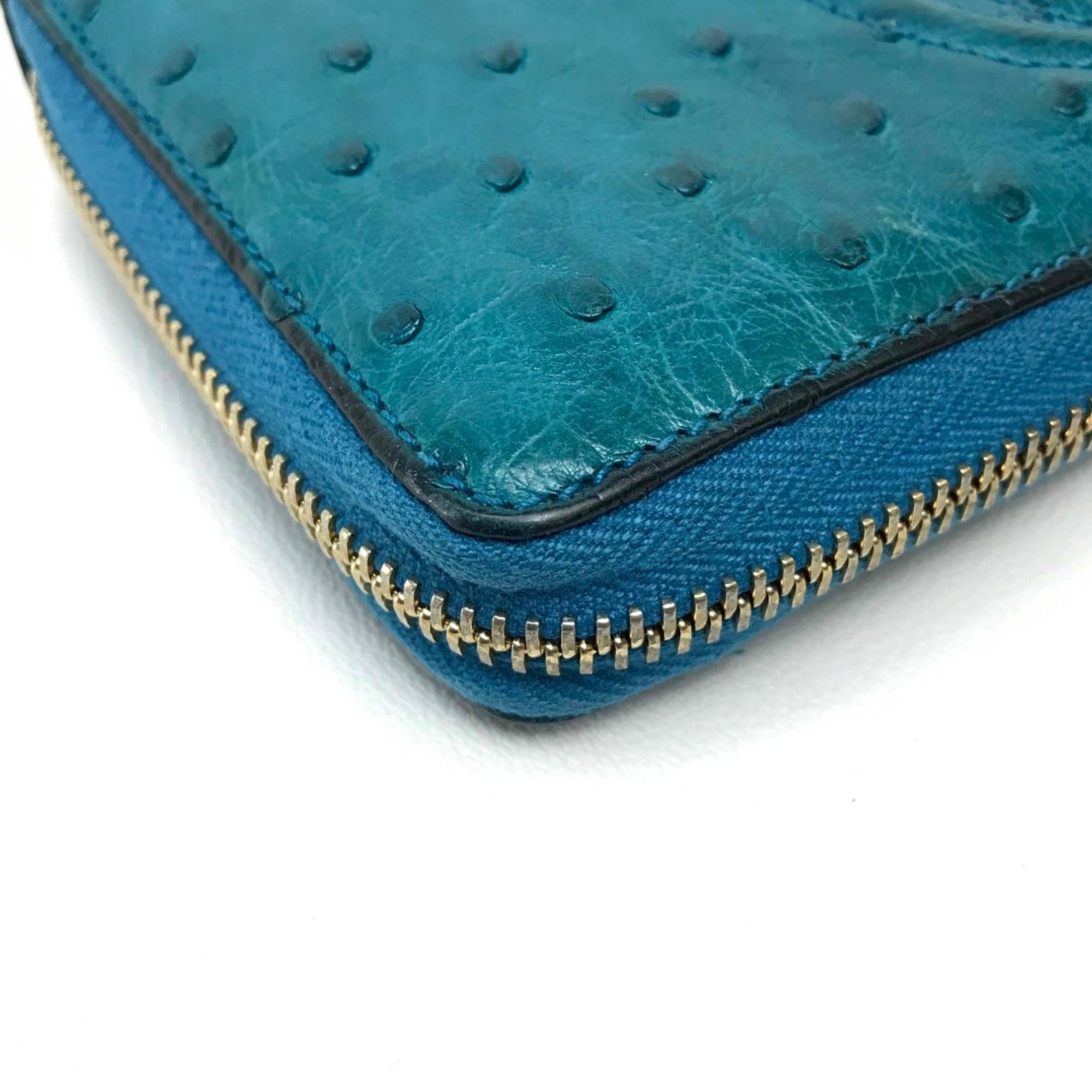 Gucci 308004 With tassel Zip Around Long Wallet blue