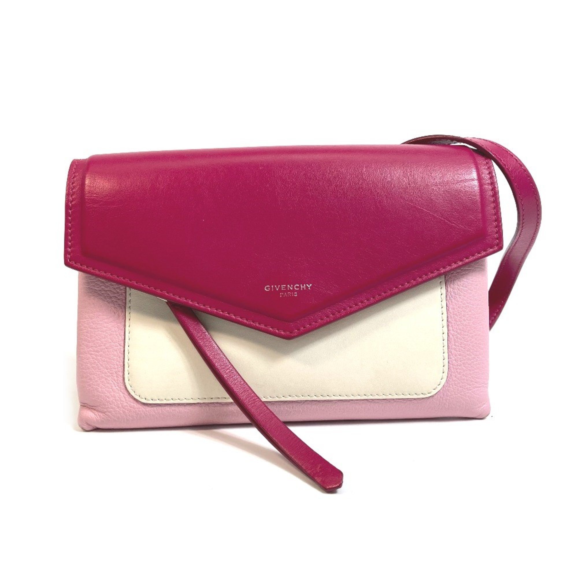 Givenchy flap Bag Pochette Crossbody Shoulder Bag Pink x White