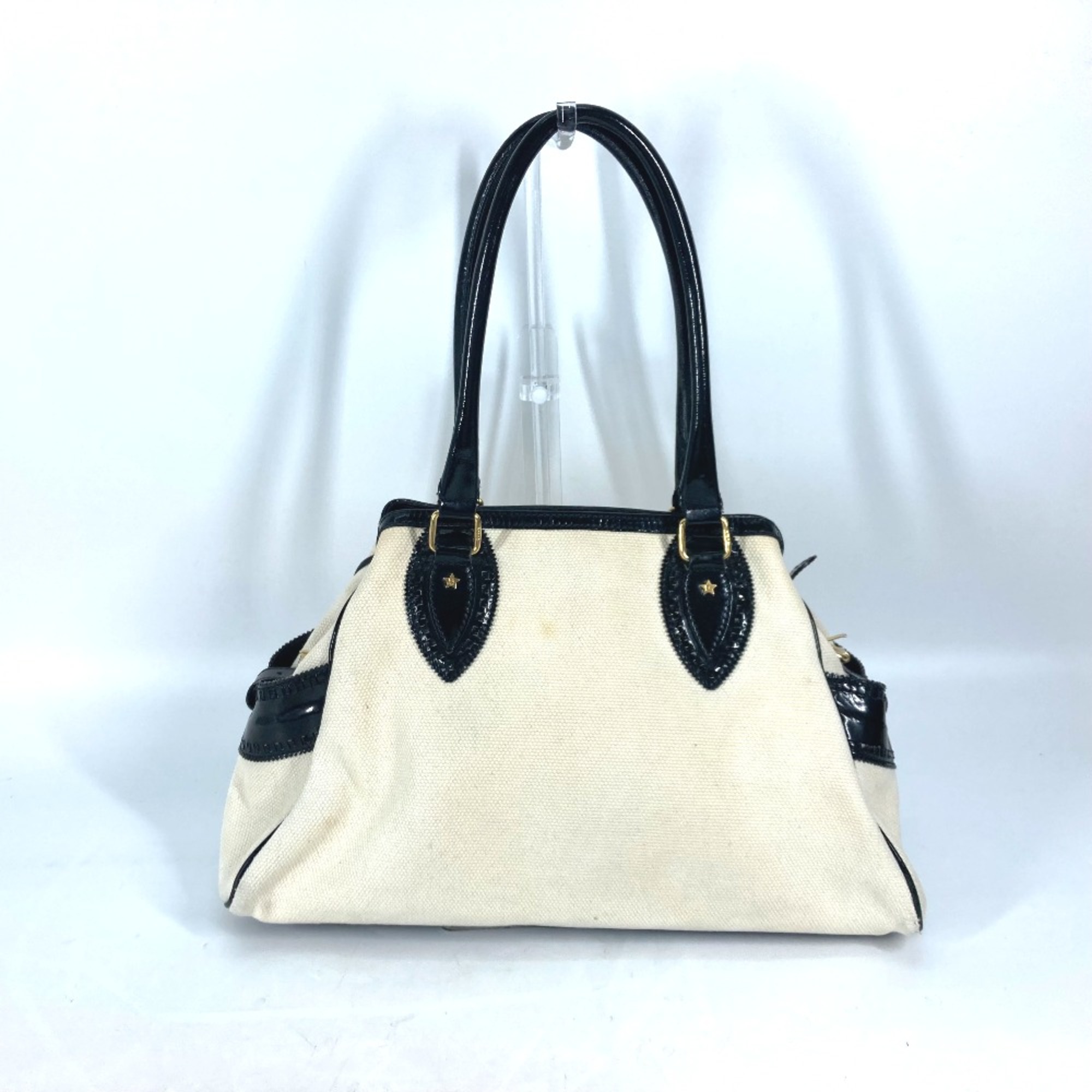 Fendi Studs logo shoulder bag Tote Bag White Black