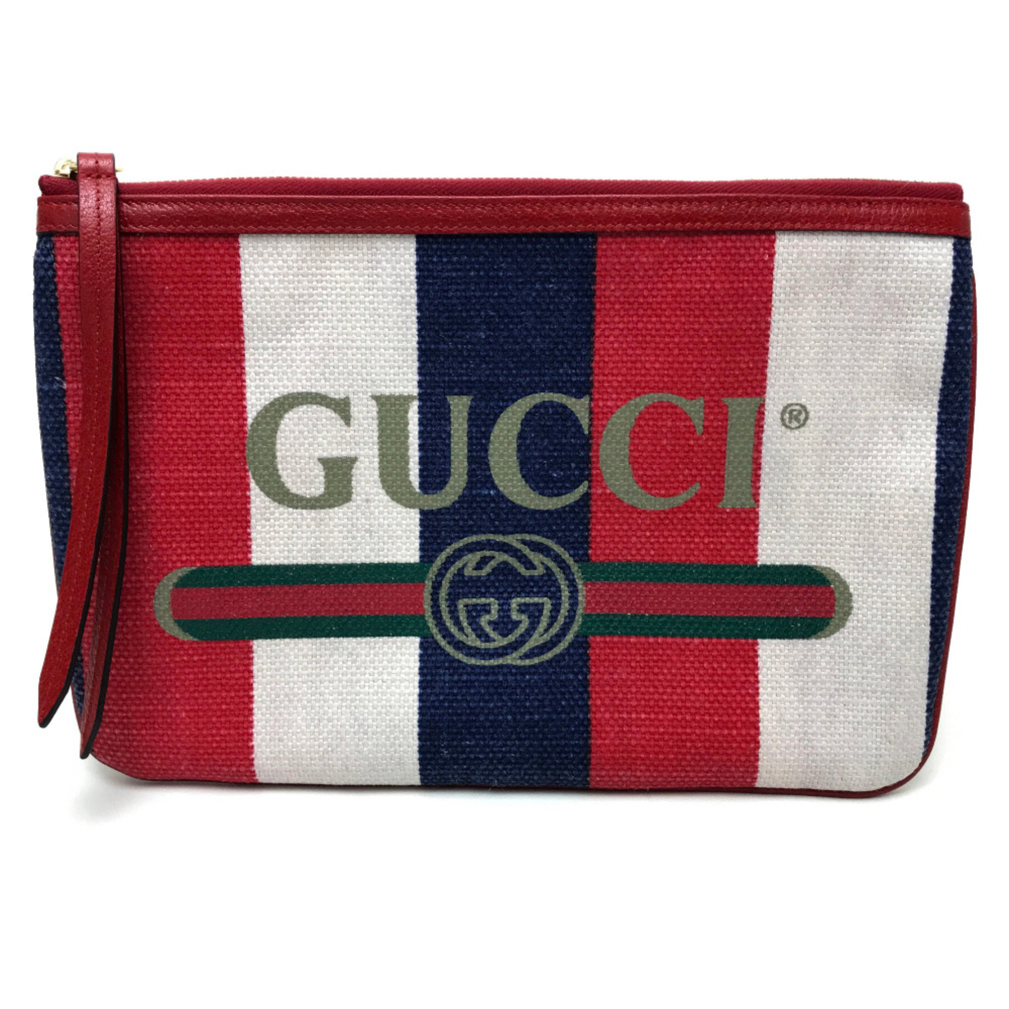 Gucci 524788 Men's Women's logo Clutch bag Red Red natural