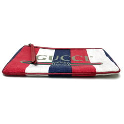 Gucci 524788 Men's Women's logo Clutch bag Red Red natural