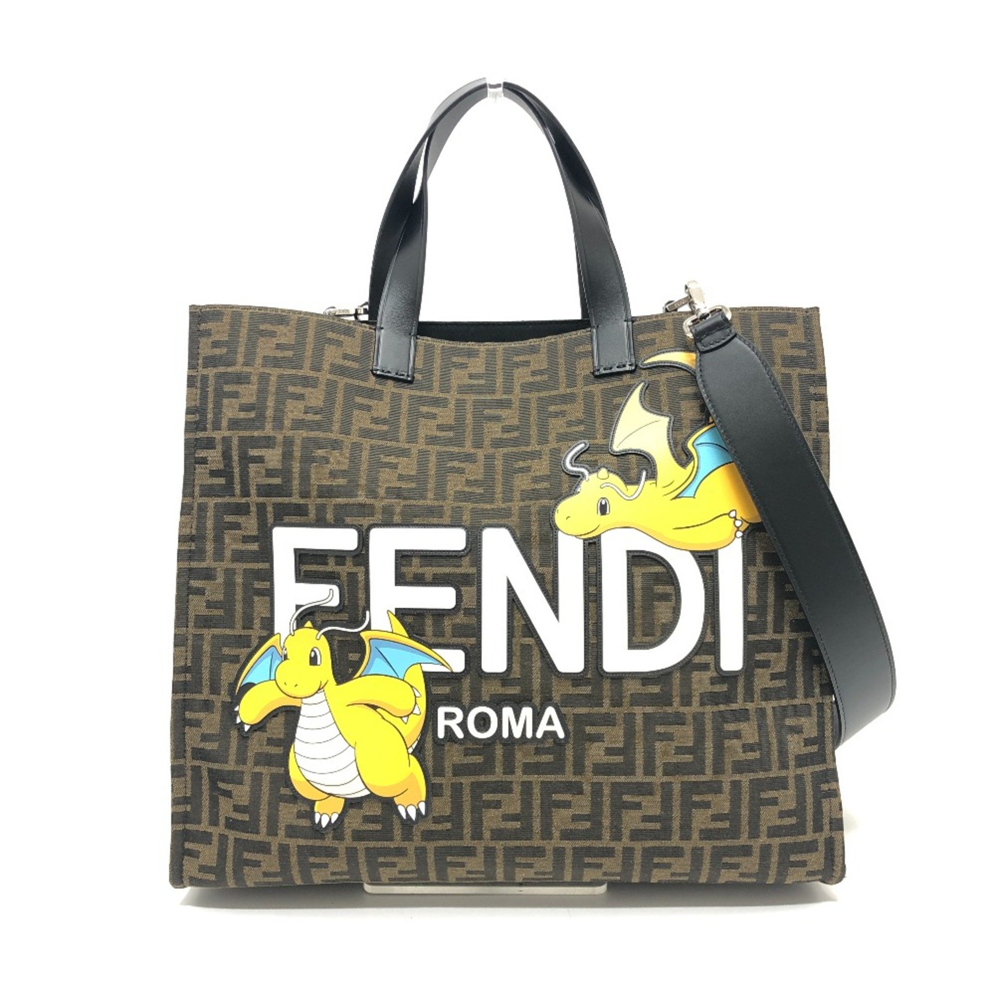 Fendi Zucca 2WAY Shoulder Bag Tote Bag Brown