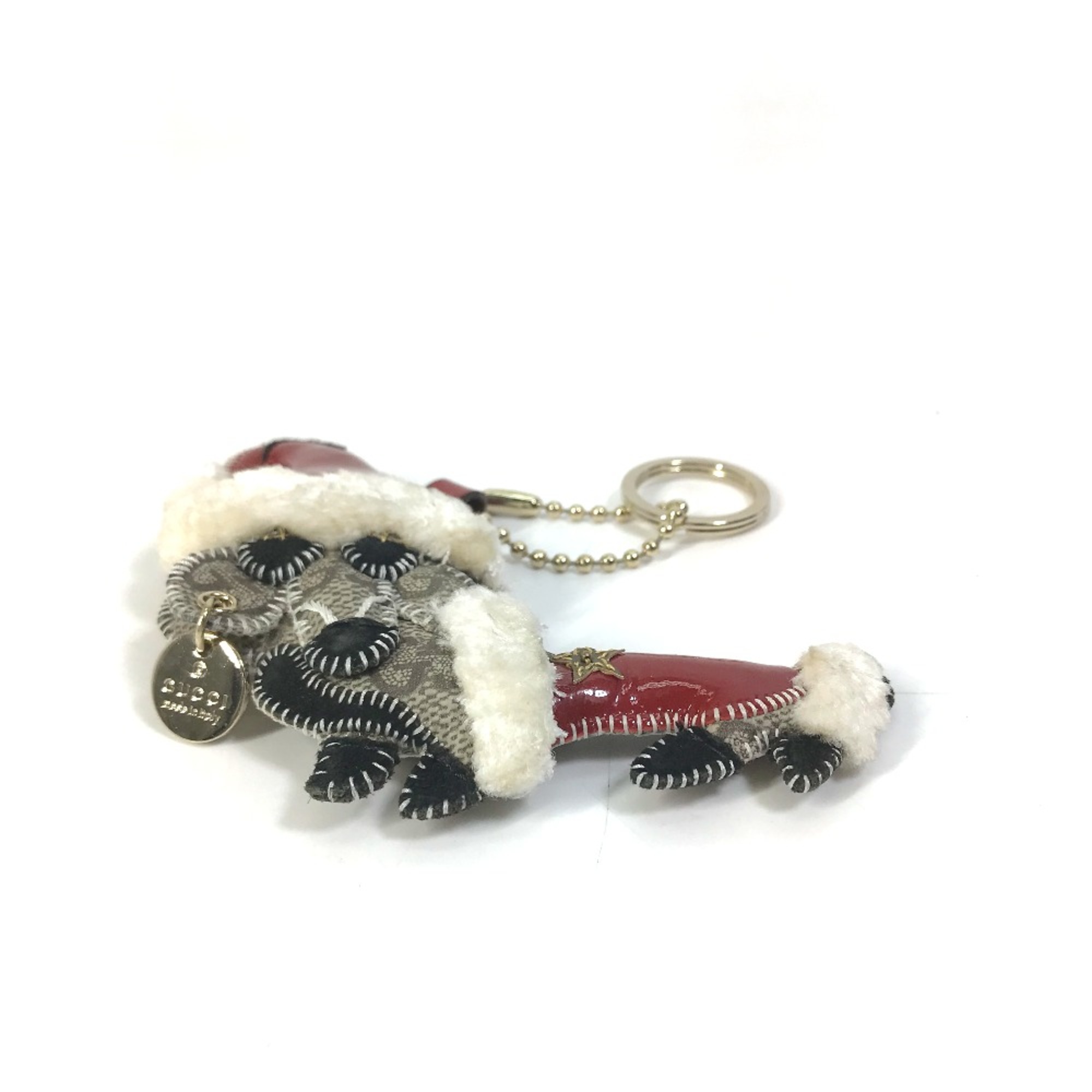 Gucci Gucciori Santa Claus Christmas Bag Key Holder Bag Charm Beige Red