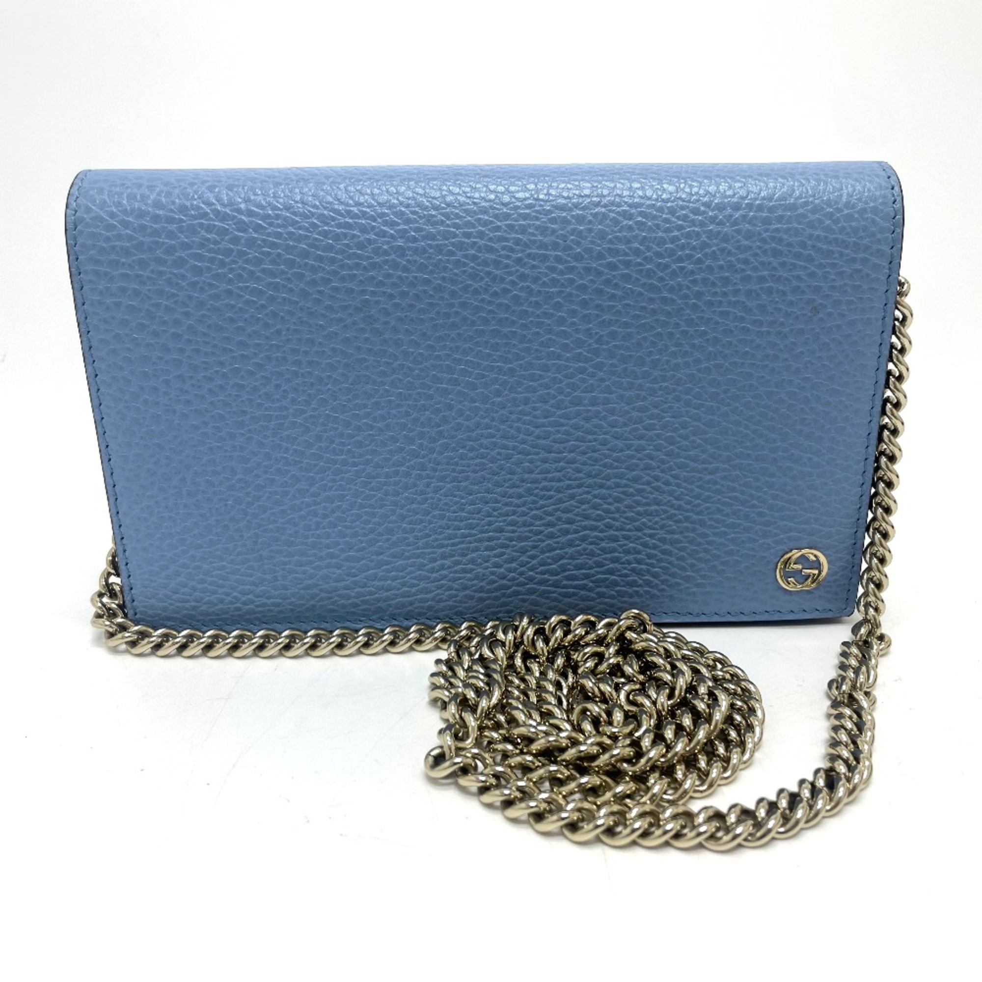 Gucci 466506 logo Shoulder Bag Long Wallet Long Wallet blue eLADY Globazone