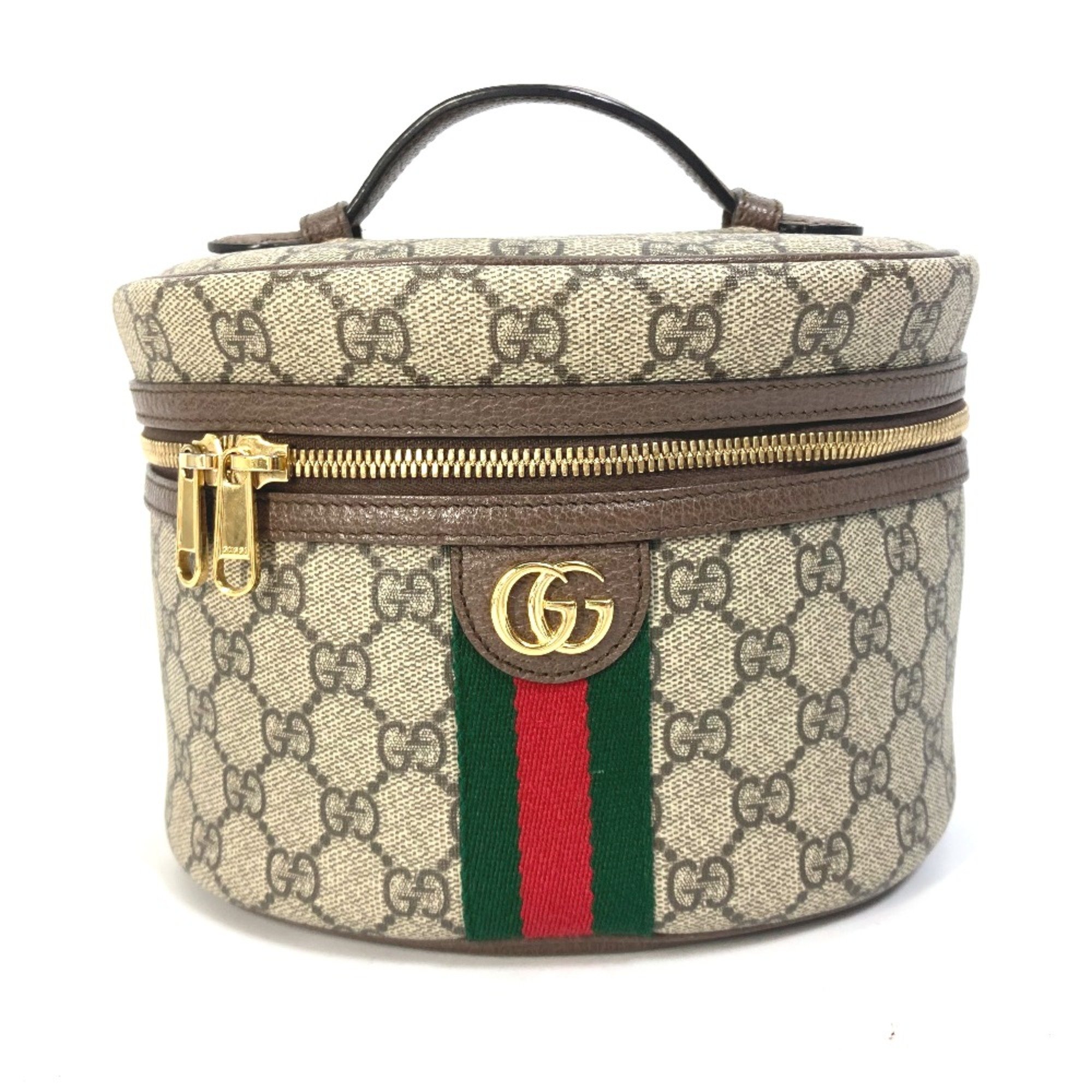 Gucci 611001 Sherry line Cosmetic case Hand Bag with mirror Vanity bag Beige