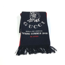 Gucci BE LOVED Logo fringe Scarf Black Red