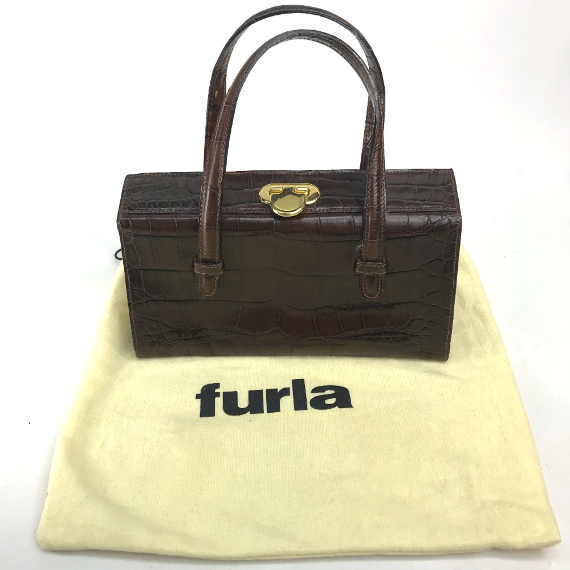 Furla bag mini bag Tote Bag Brown GoldHardware