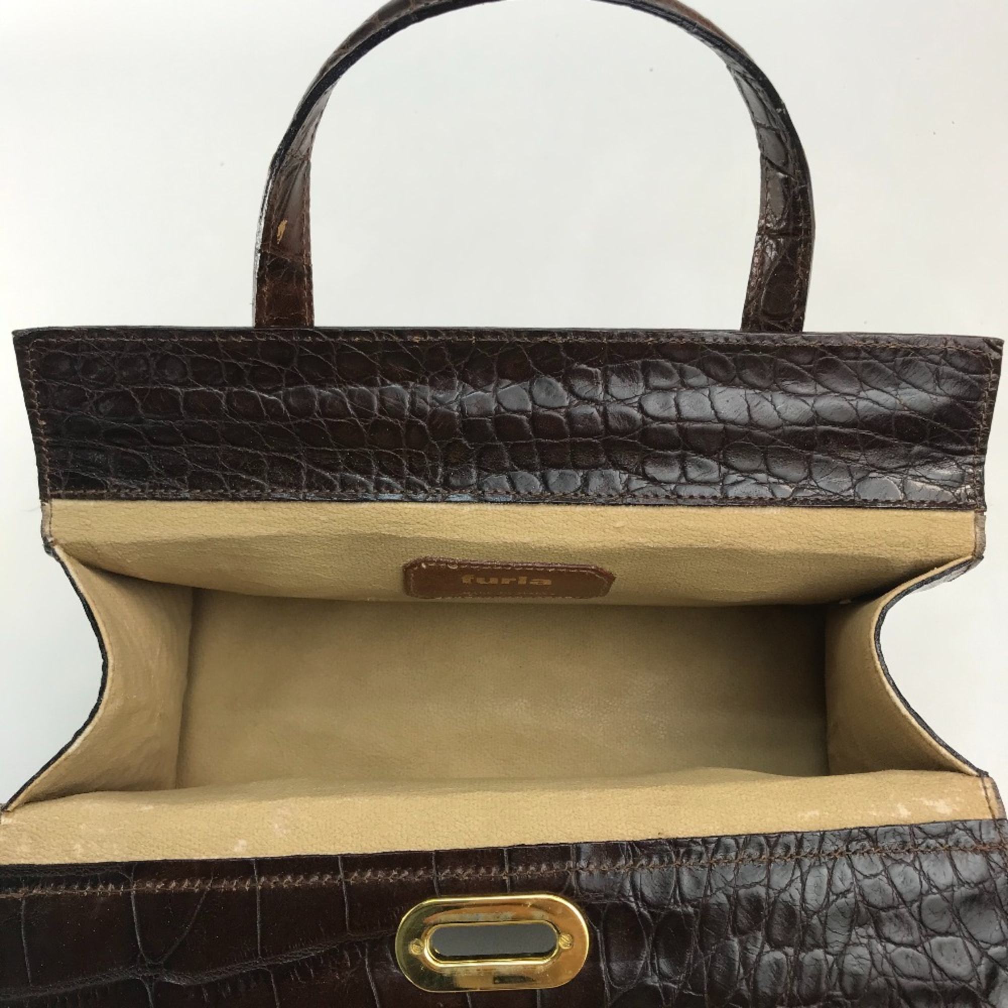 Furla bag mini bag Tote Bag Brown GoldHardware