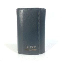 Gucci 547588 logo Key Case Black Gold