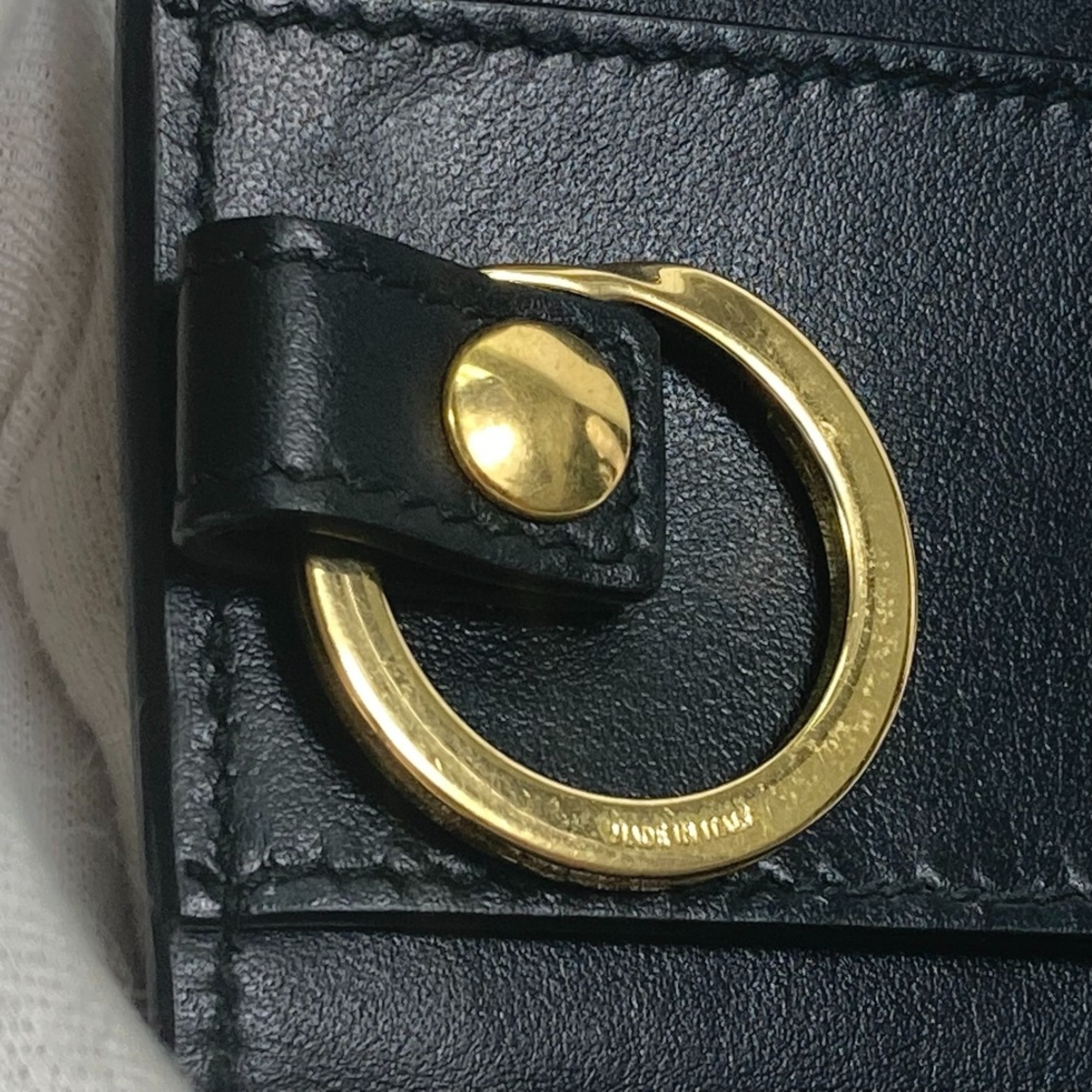 Gucci 547588 logo Key Case Black Gold