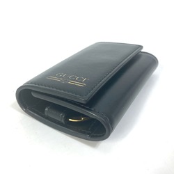 Gucci 547588 logo Key Case Black Gold