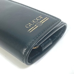 Gucci 547588 logo Key Case Black Gold