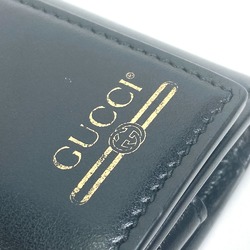 Gucci 547588 logo Key Case Black Gold