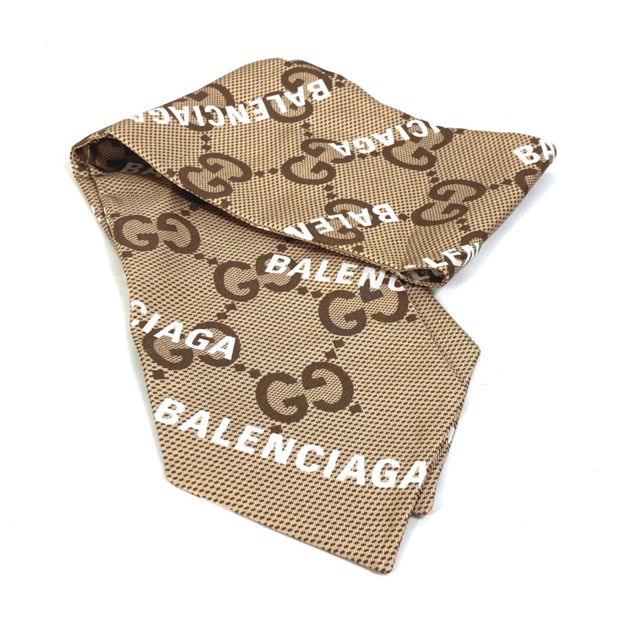 Gucci 676777 Maxi GG neck bow Balenciaga Balenciaga Scarf Brown Beige