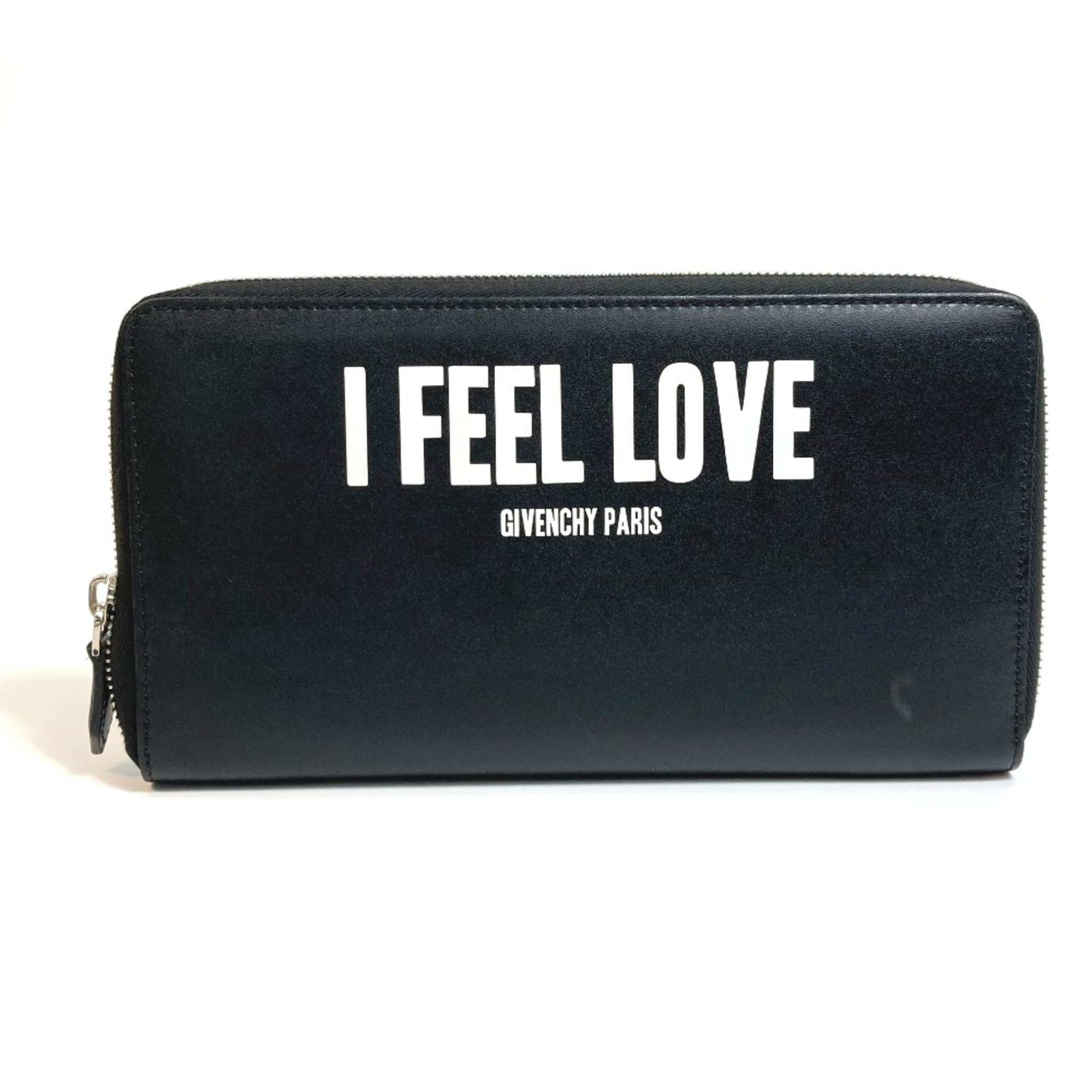 Givenchy I FEEL LOVE Zip Around Long Wallet Black