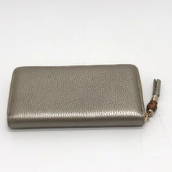 Gucci 307984 Bamboo Zip Around Long Wallet Champagne Gold