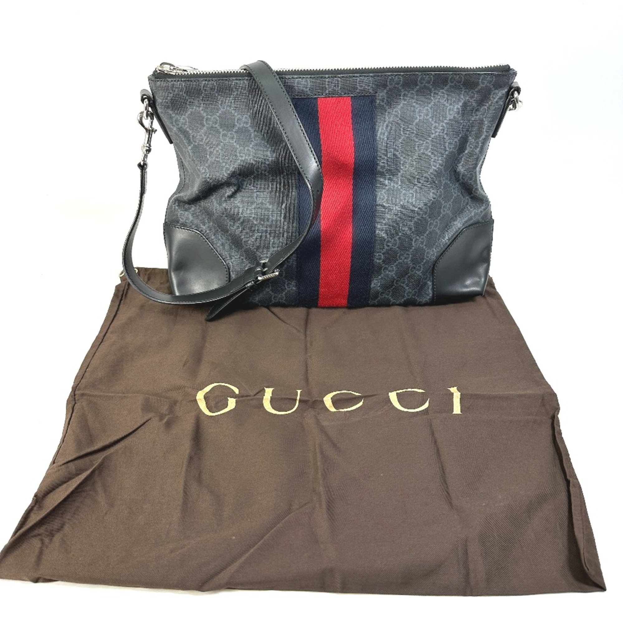 Gucci 474139 Crossbody Messenger bag Shoulder Bag Black Red