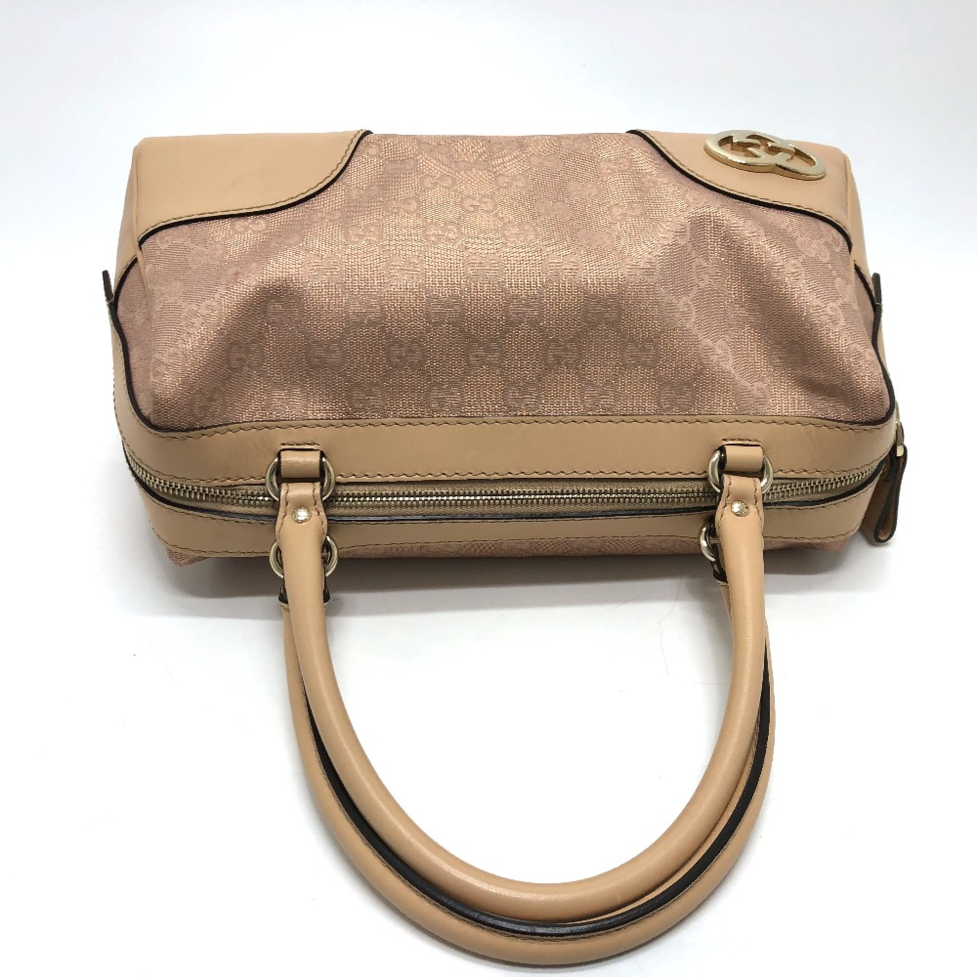 Gucci 257067 GG lame Bag Hand Bag Beige GoldHardware