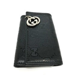 Gucci 212111 GG implementation GG/logo key Key Case Black SilverHardware