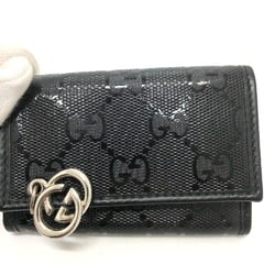 Gucci 212111 GG implementation GG/logo key Key Case Black SilverHardware