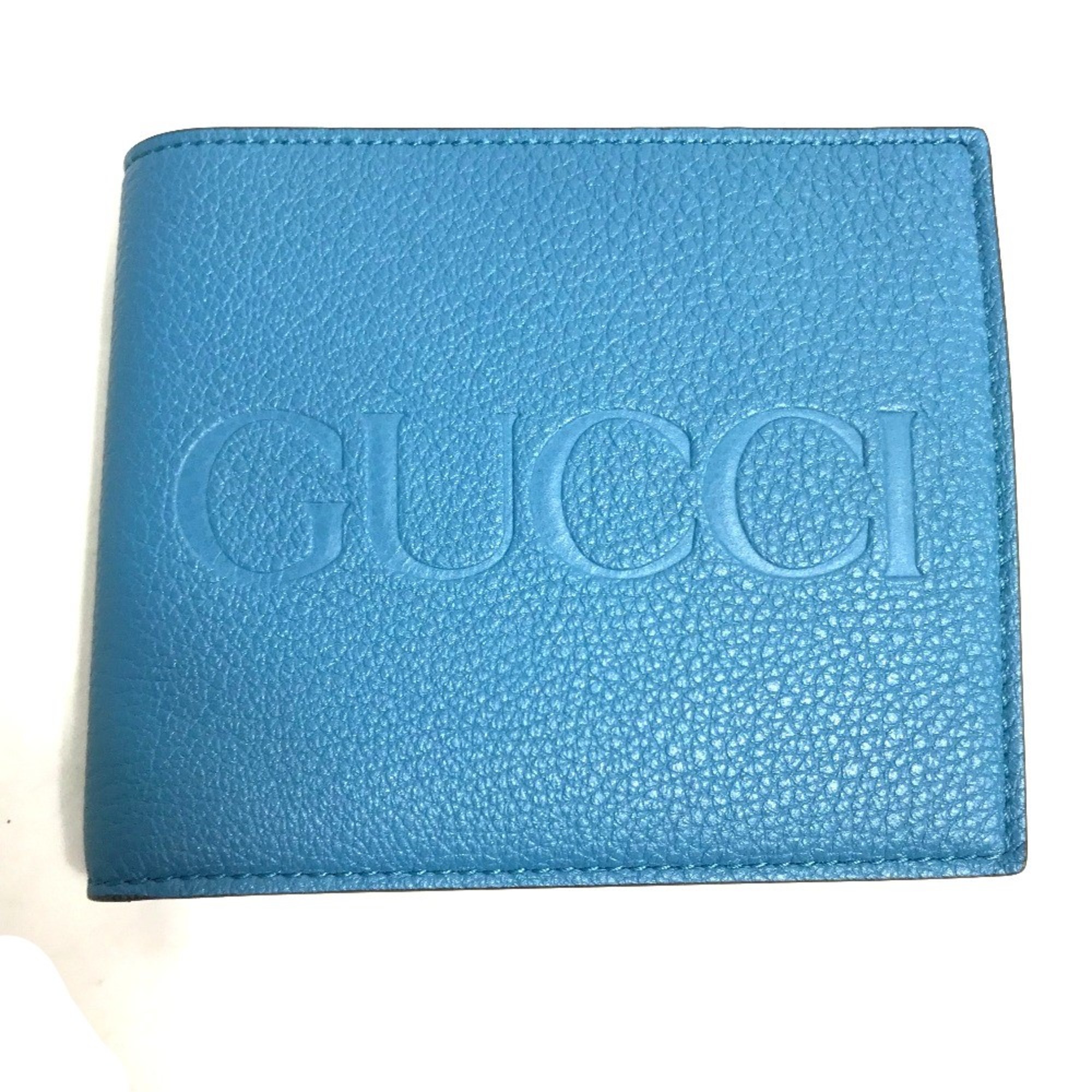 Gucci 658681 logo Compact wallet Folded wallet blue