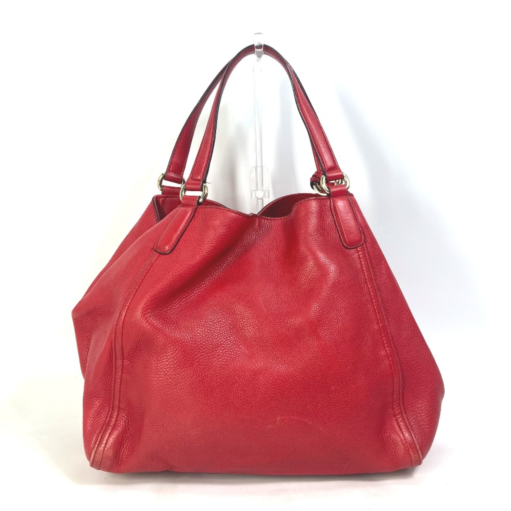 Gucci 282309 Interlocking G Tote Bag Shoulder Bag Hand Bag Red