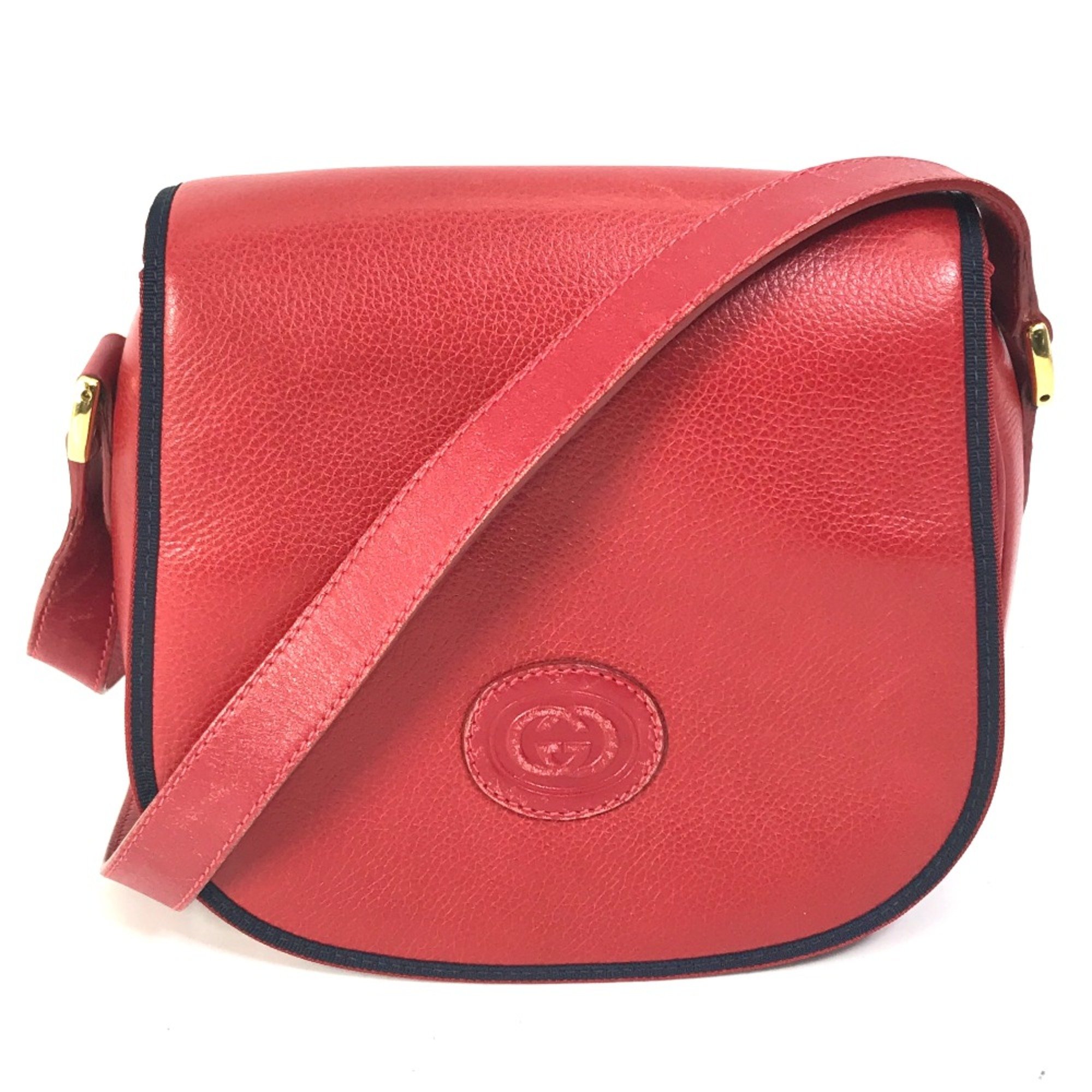 Gucci 007.261.0107 Old Gucci Pochette Bag Crossbody Shoulder Bag Red Navy