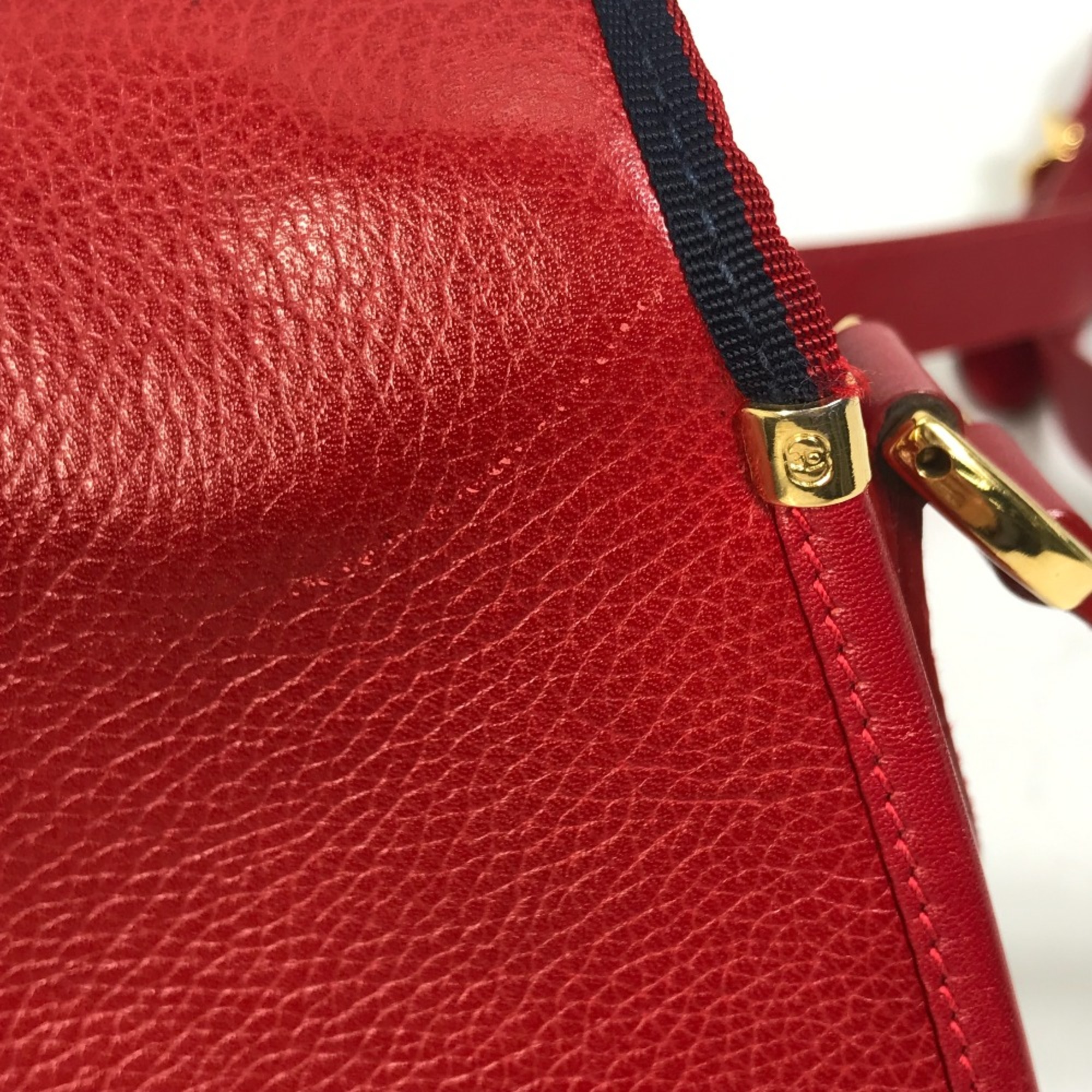 Gucci 007.261.0107 Old Gucci Pochette Bag Crossbody Shoulder Bag Red Navy