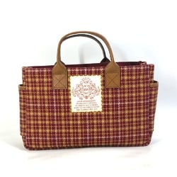 Gucci 628159 check Tote Bag Hand Bag Brown/Bordeaux Based