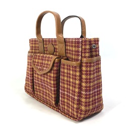 Gucci 628159 check Tote Bag Hand Bag Brown/Bordeaux Based