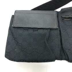 Gucci 28566 GG Bag Waist Pouch Black SilverHardware