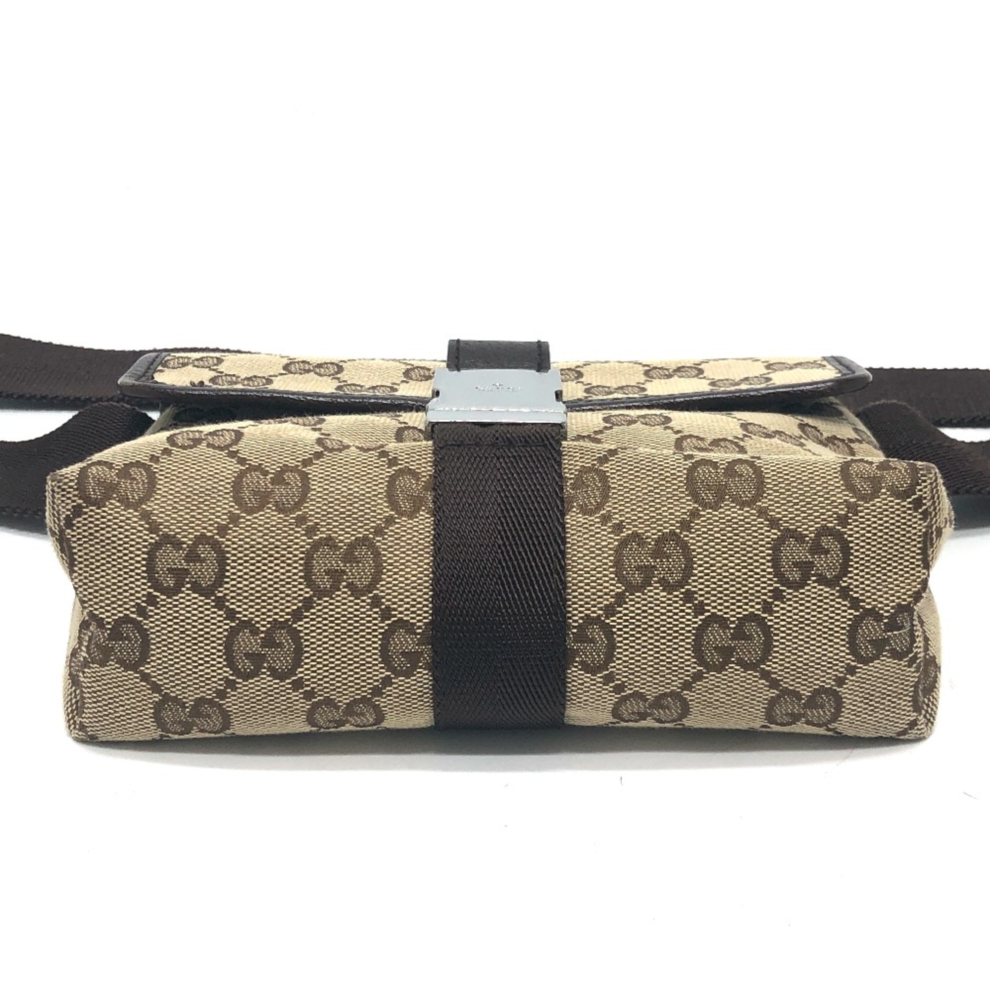 Gucci 131236 GG bag belt bag Waist Pouch Beige x Brown