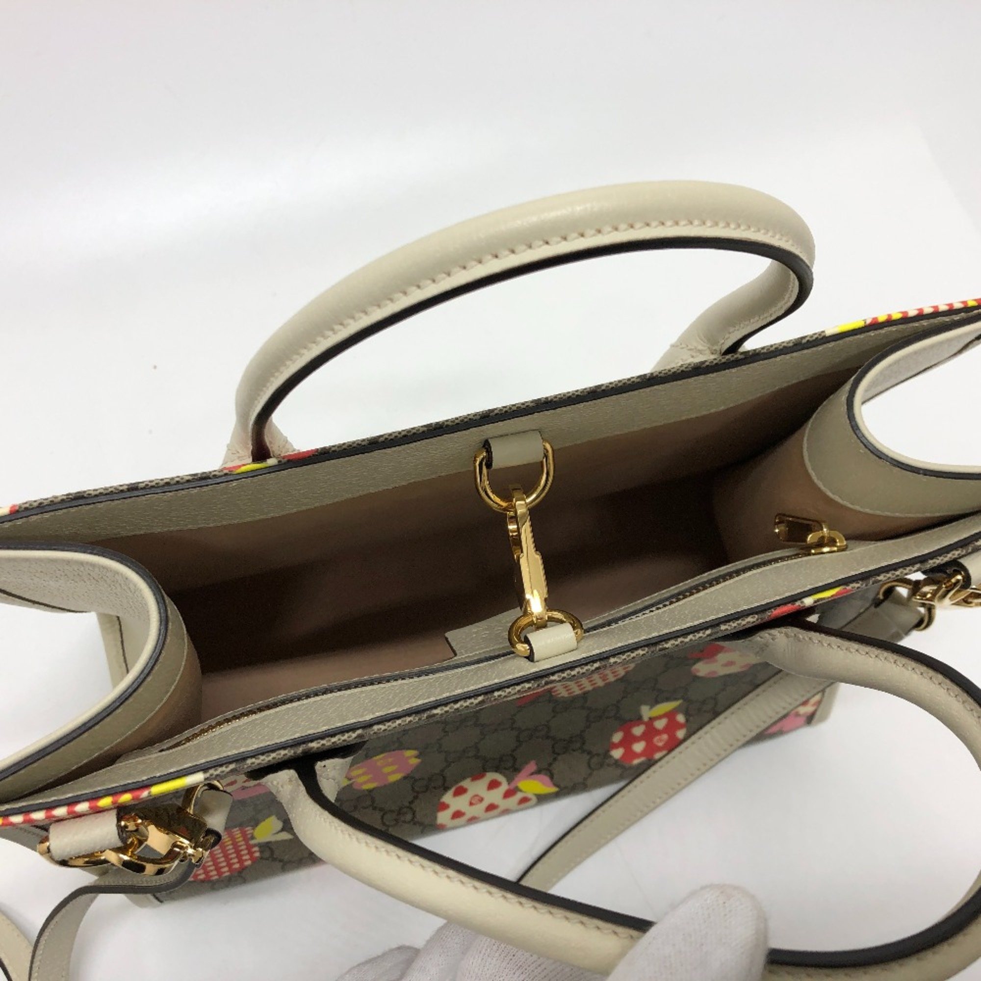 Gucci 659983 GG 2WAY bag Hand Bag Beige GoldHardware